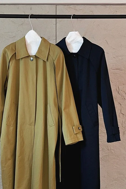 100% cotton loose-fit trench coat| 2 color