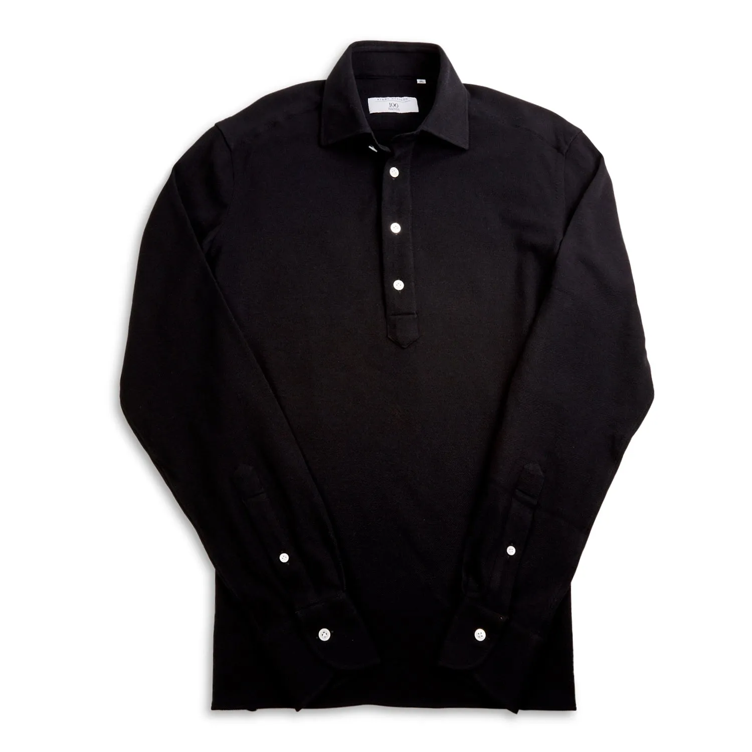 100 Hands x Kirby Allison Black Long Sleeve Knit Polo