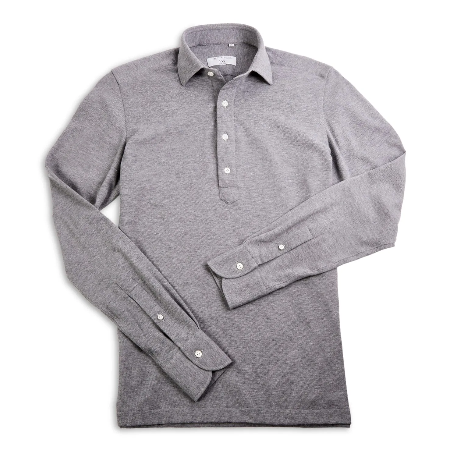 100 Hands x Kirby Allison Grey Long Sleeve Knit Polo