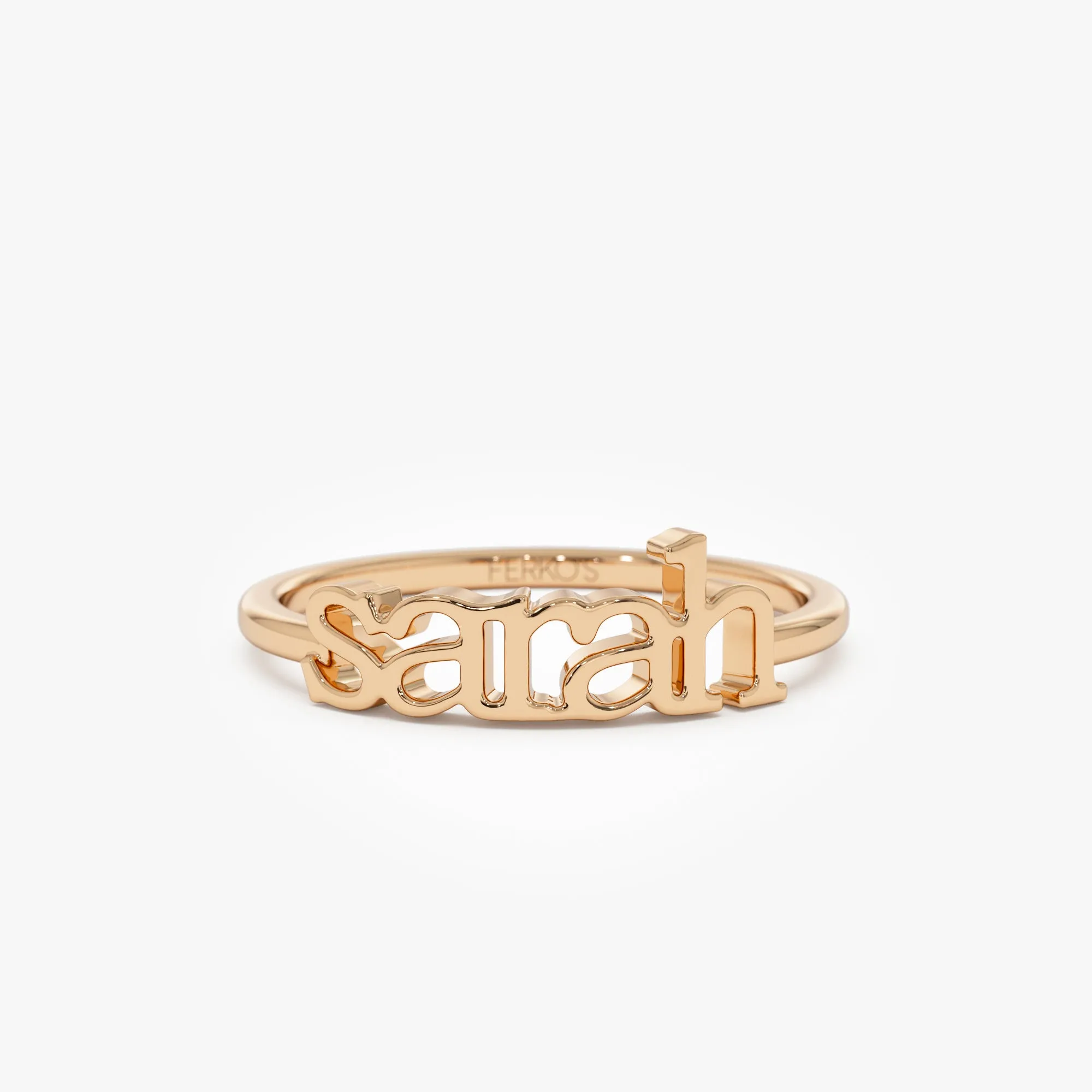 14K Gold Custom Name Ring