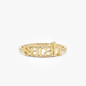 14K Gold Custom Name Ring