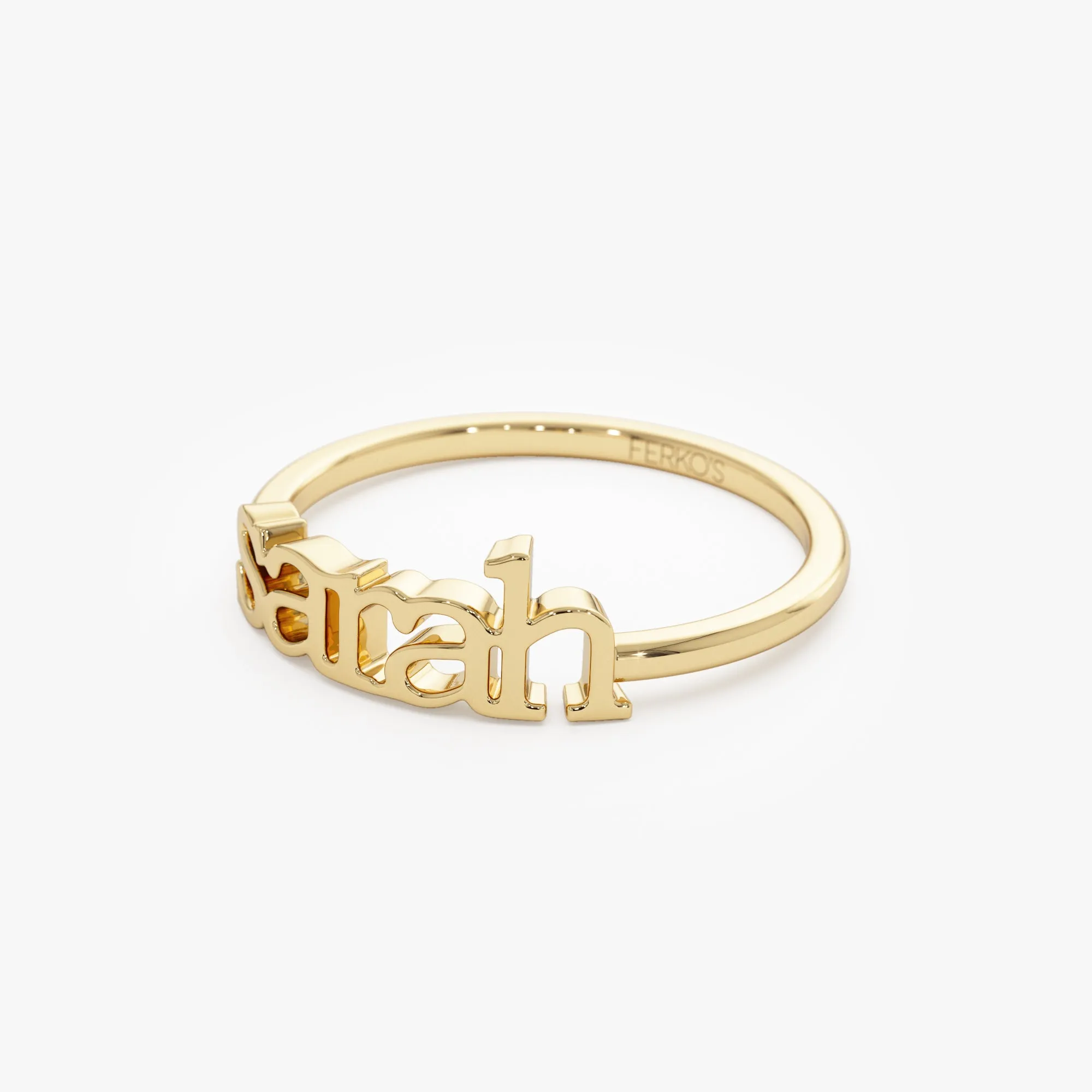 14K Gold Custom Name Ring