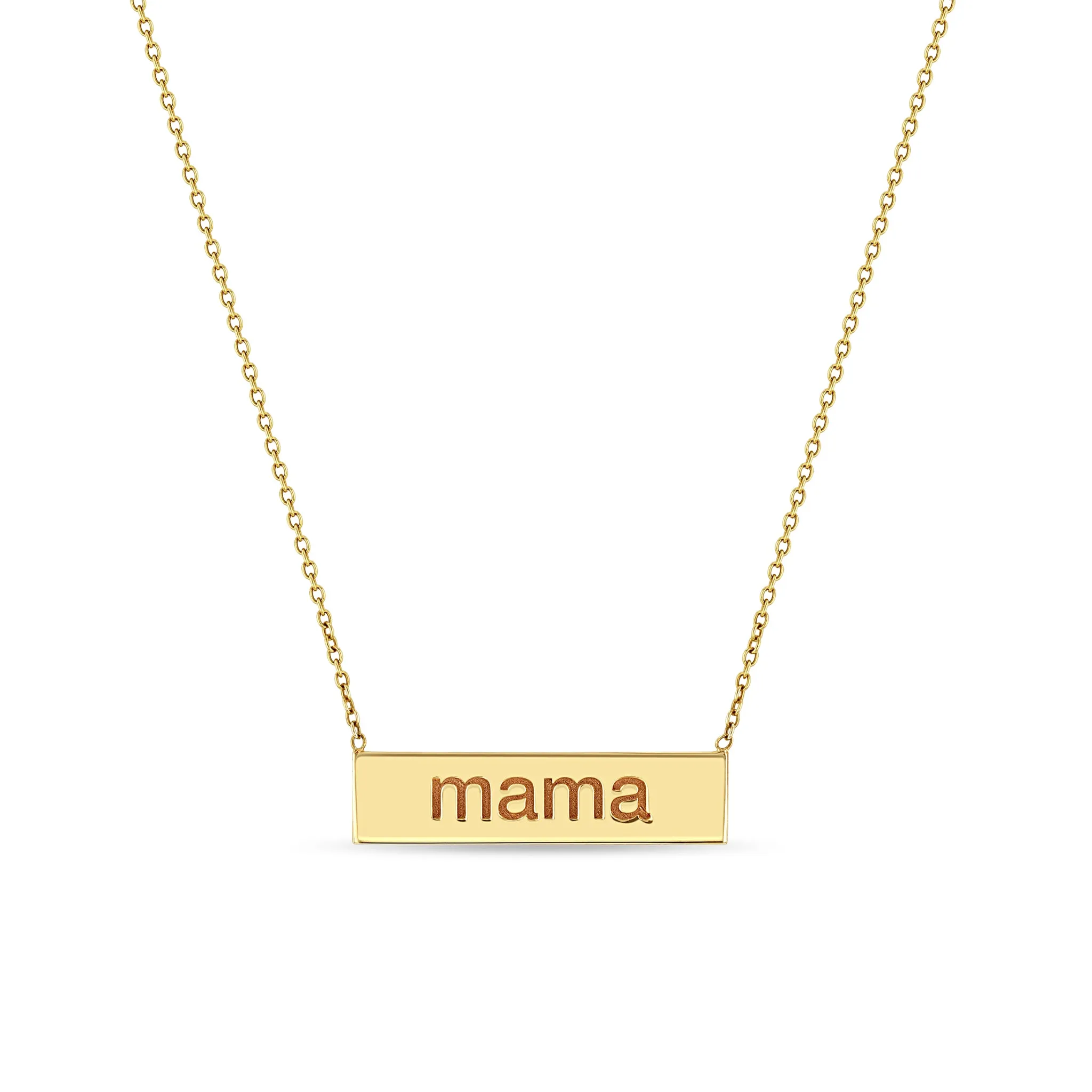 14k Gold Engraved Nameplate Necklace