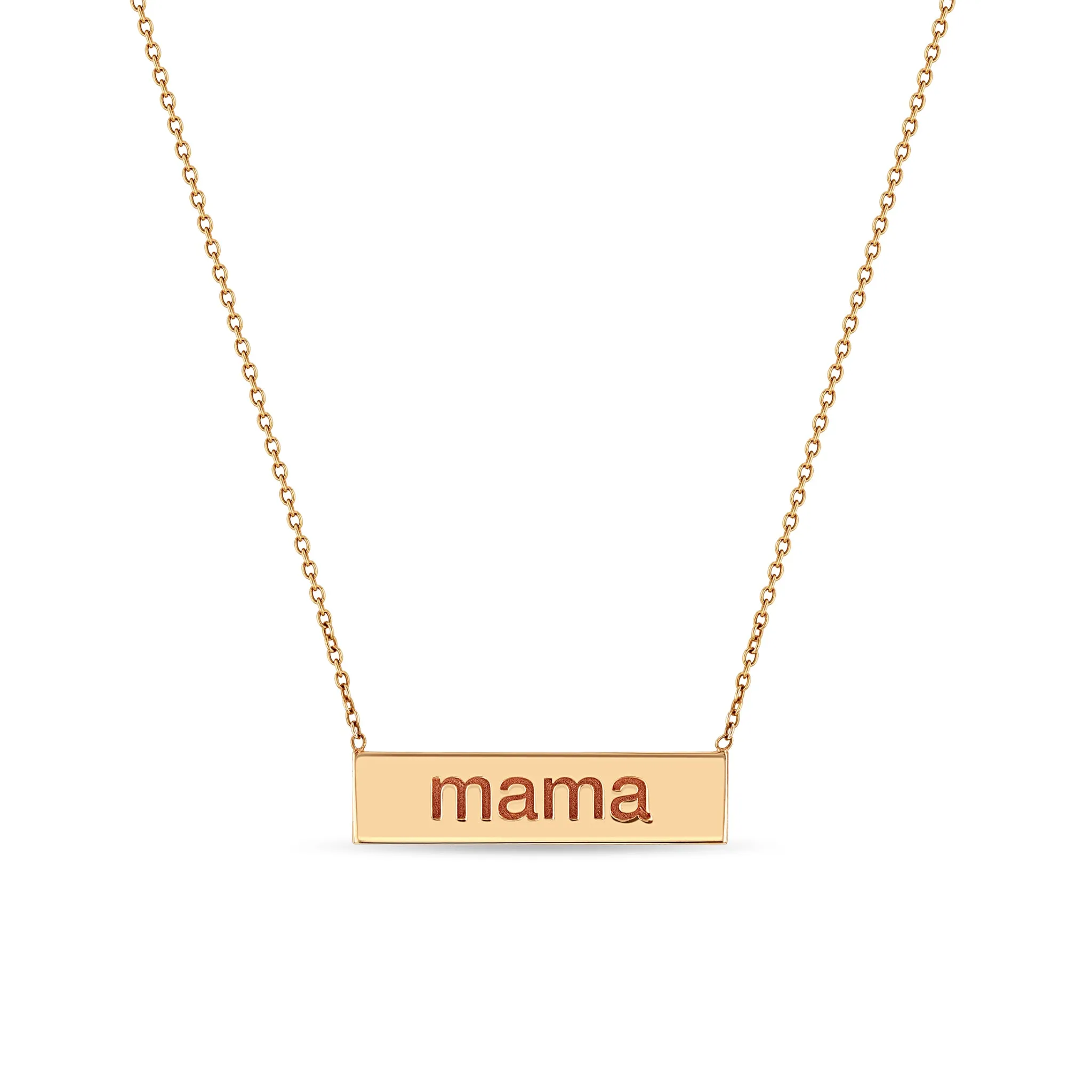 14k Gold Engraved Nameplate Necklace