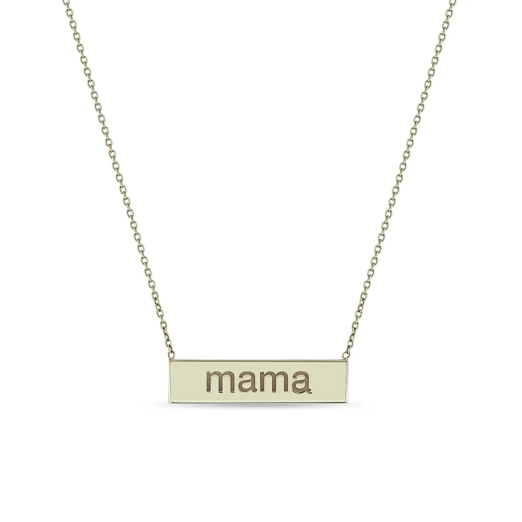 14k Gold Engraved Nameplate Necklace