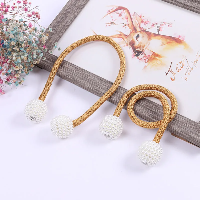 19-Color Simple Thick Rope Pearl Magnetic Snap Curtain Magnetic Button Magnetic Snap