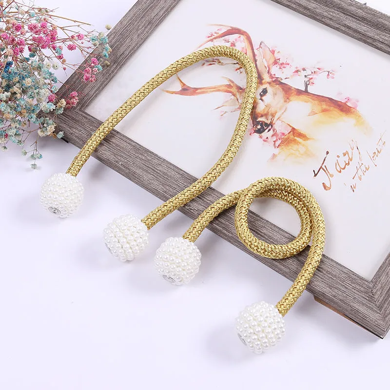 19-Color Simple Thick Rope Pearl Magnetic Snap Curtain Magnetic Button Magnetic Snap