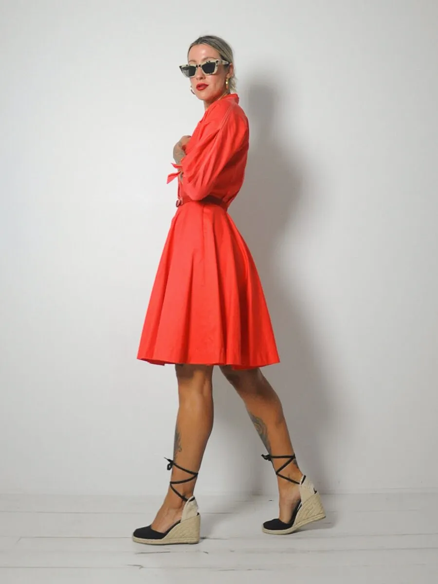 1950's Tomato Shirt Dress