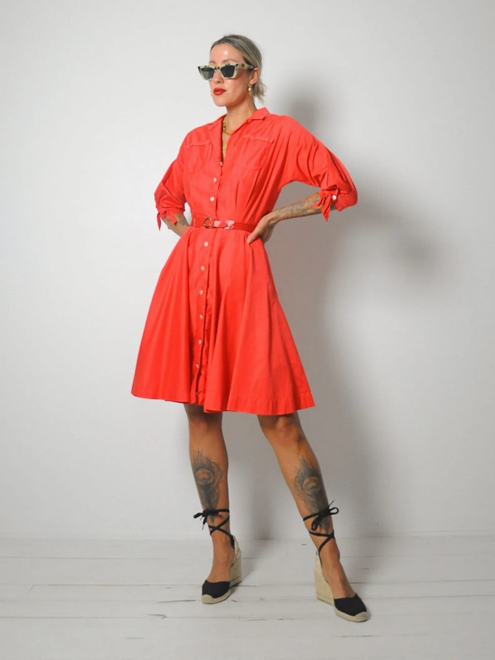 1950's Tomato Shirt Dress