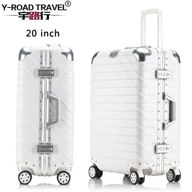 20 24 26 29''Aluminum Large Capacity Pc Shell Suitcase Tsa Lock Carry On Spinner Wheel Travel