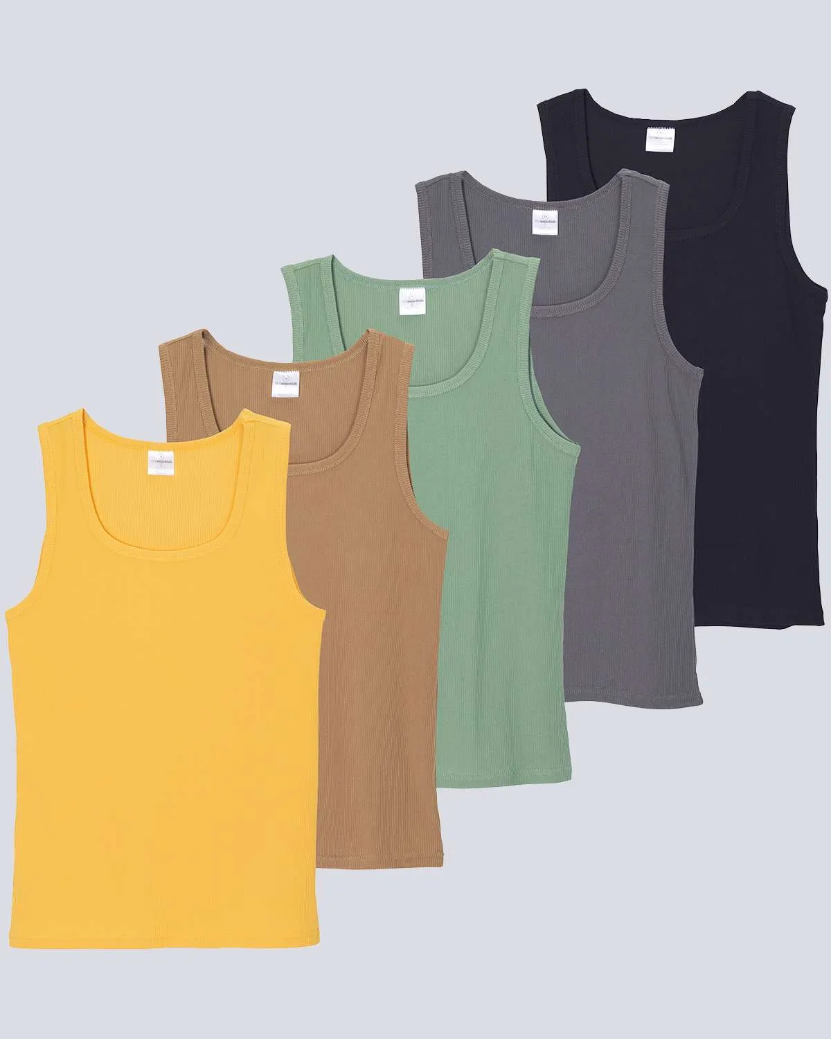 5 Pack: Women's Ribbed Sleeveless Tank Top