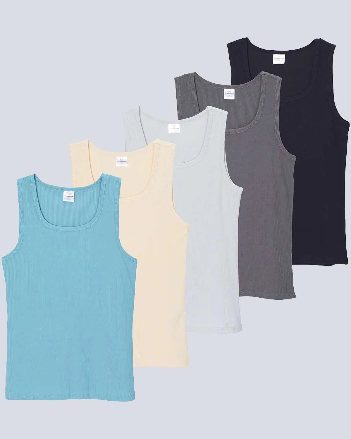 5 Pack: Women's Ribbed Sleeveless Tank Top