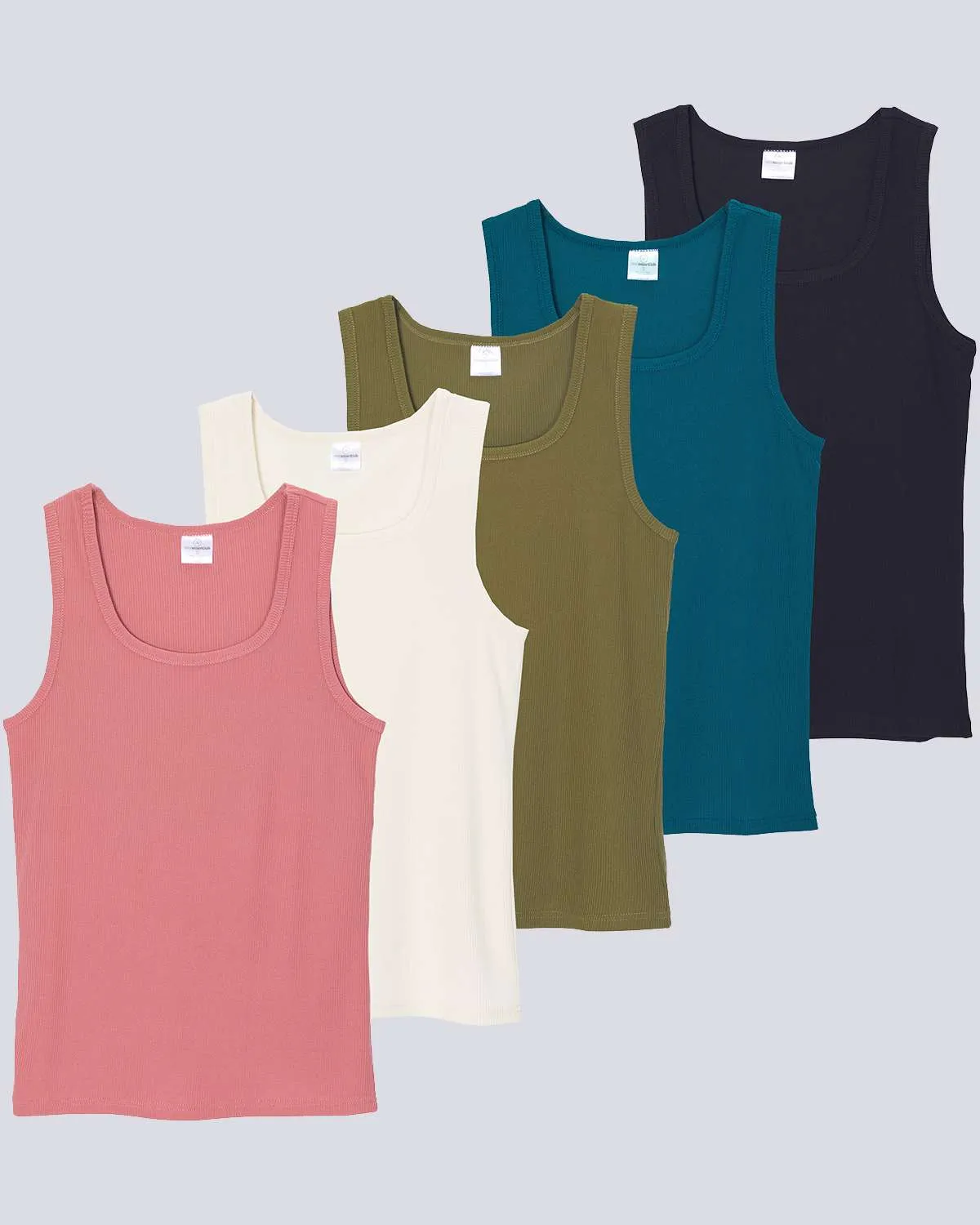 5 Pack: Women's Ribbed Sleeveless Tank Top