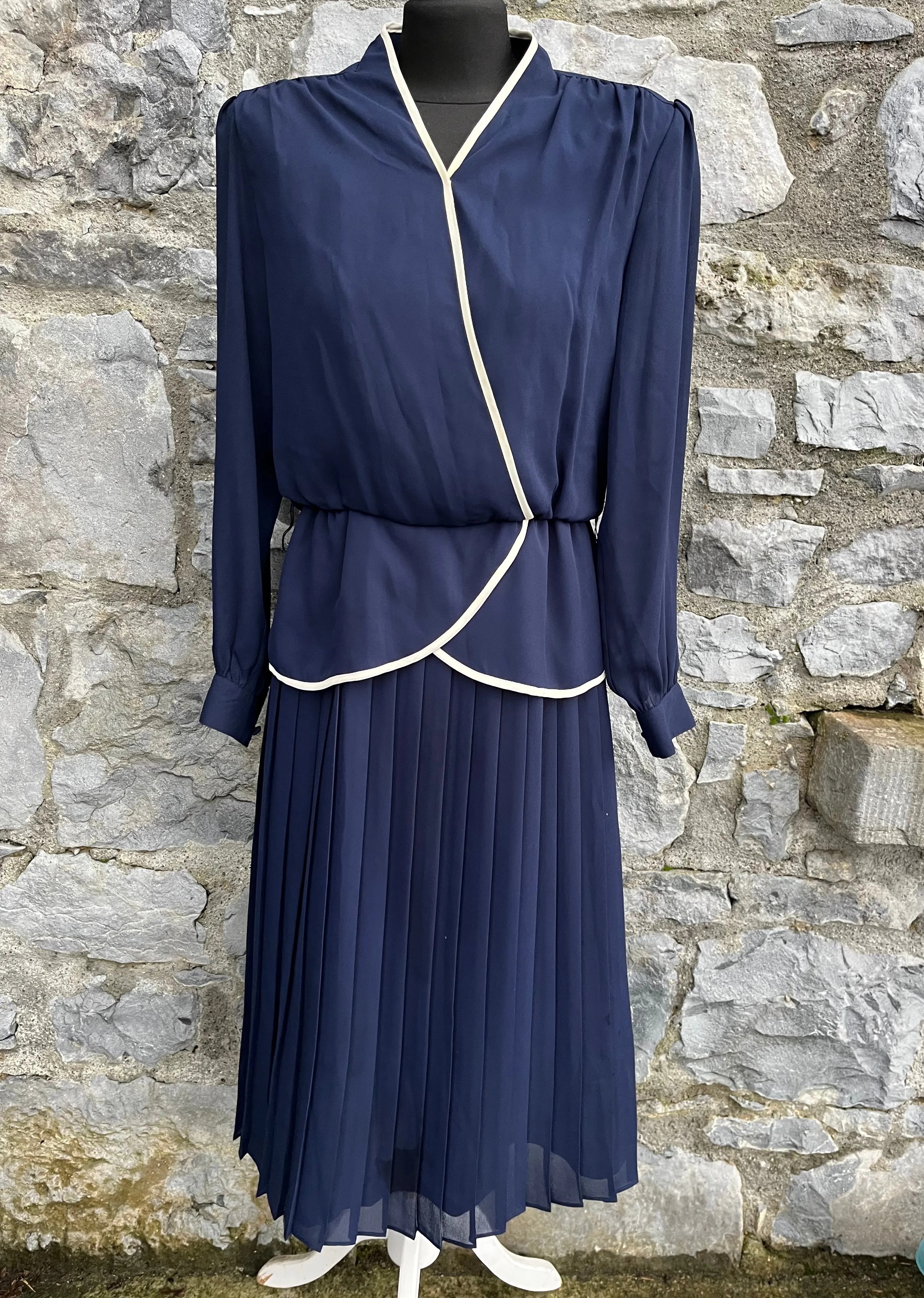 80s navy dress uk 10