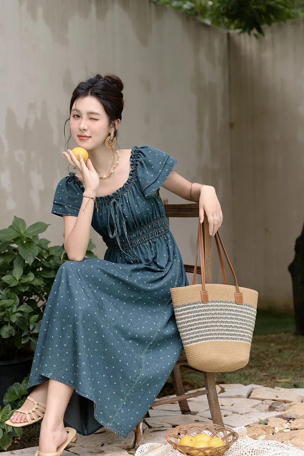 A-line Polka Dot Dress for Women