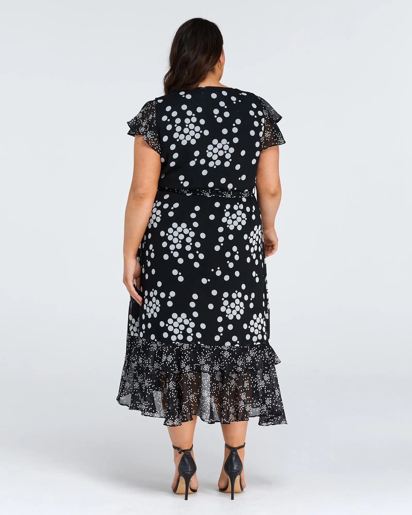 Adele Spot Dress | Black/Milk