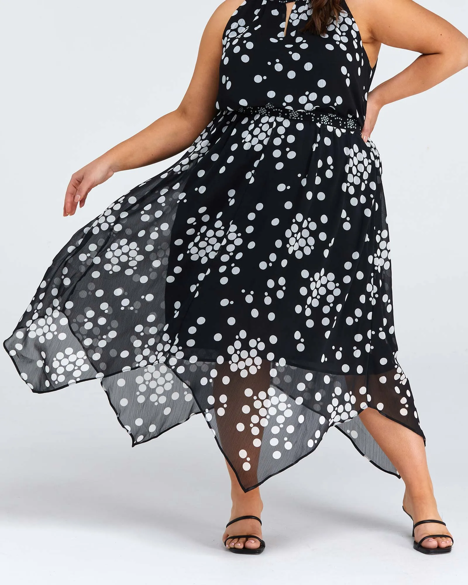 Adele Spot Skirt | Black/Milk