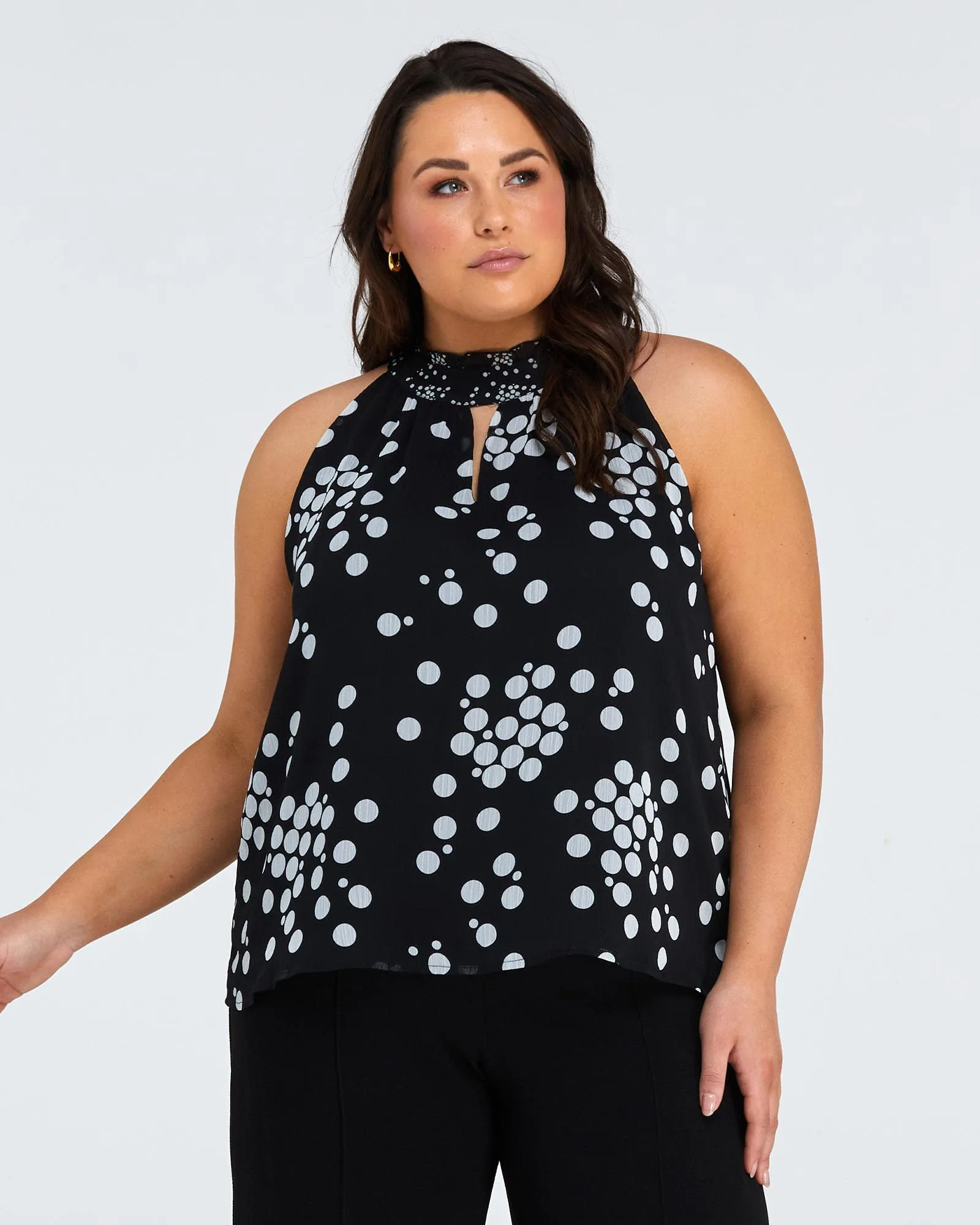 Adele Spot Top | Black/Milk