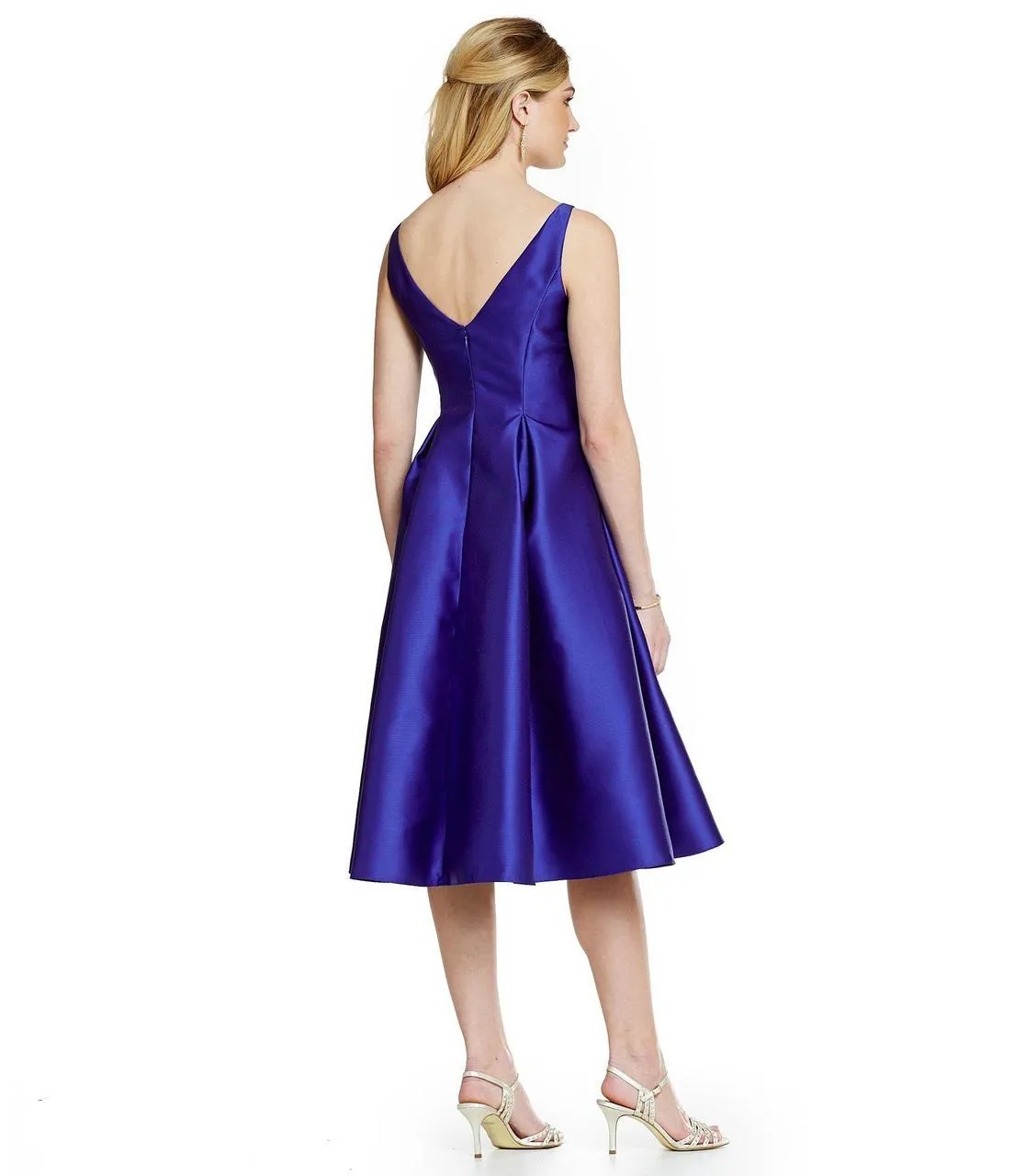 Adrianna Papell - Sleeveless V-Back Tea Length Dress 41899070