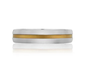 A.JAFFE CLASSICS CENTER STRIPED, SANDBLAST FINISHED, CLASSIC MEN'S RING