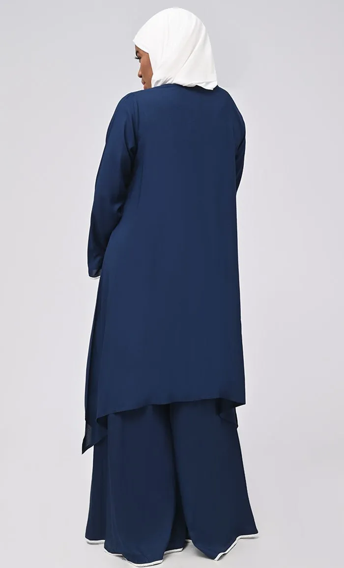 Al-Azraq Embroidered Set With Hijab And Pockets