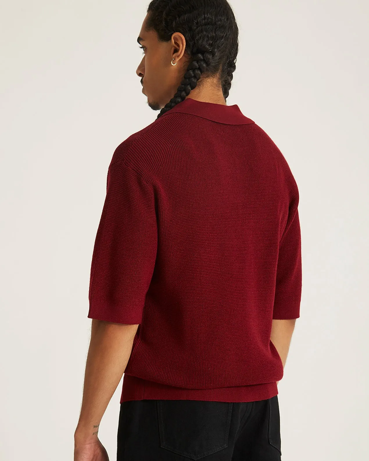 Alex Merino Wool Open Placket Polo