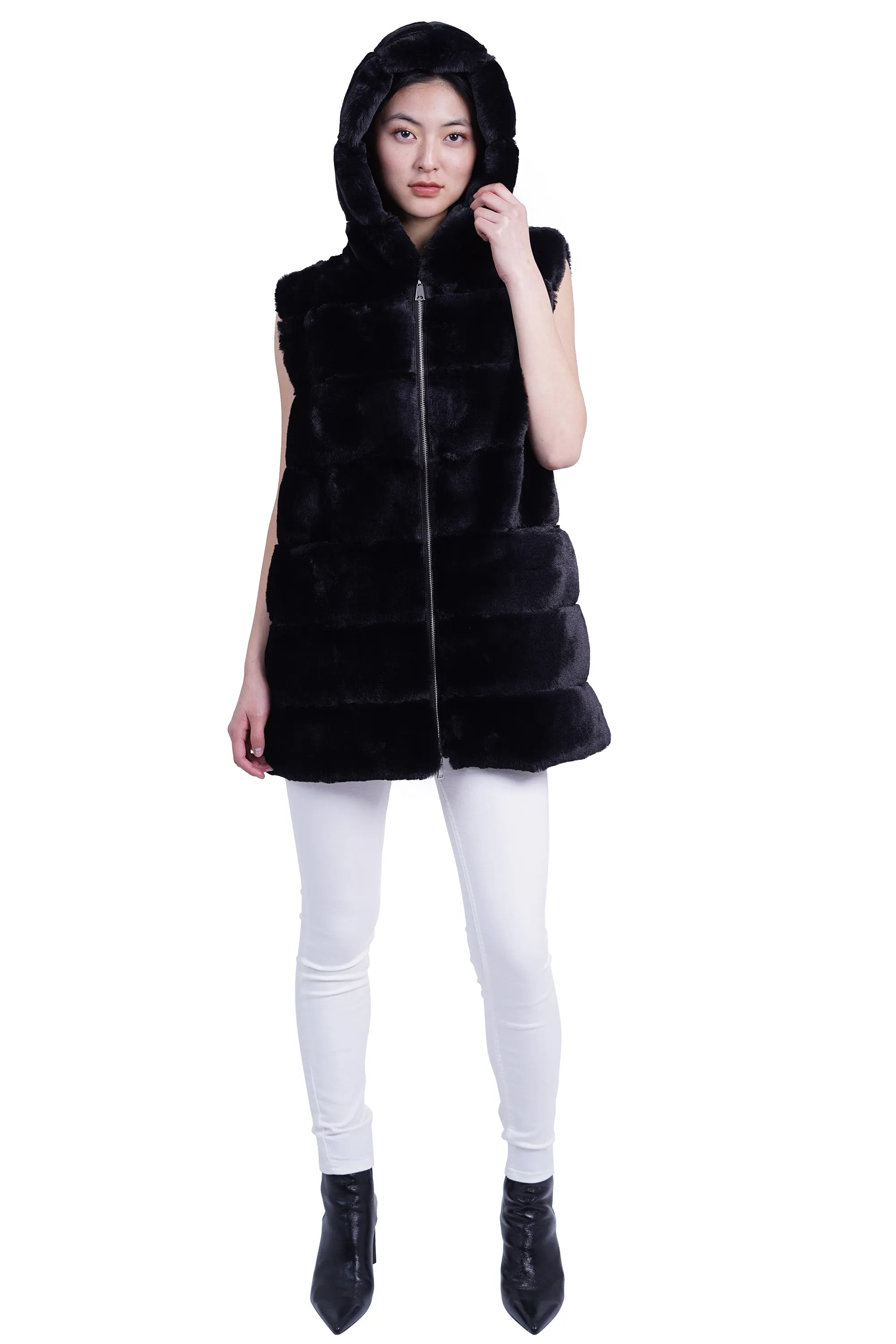 Alina Faux Fur Hooded Vest