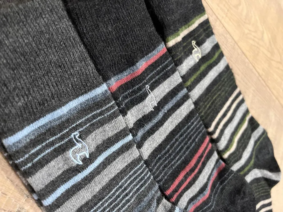 Alpaca Socks - Stripe - Moss