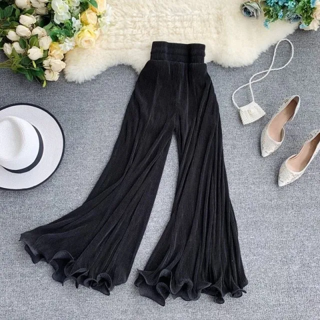 Amy Fashion - Cool High Waist Pleated Pants