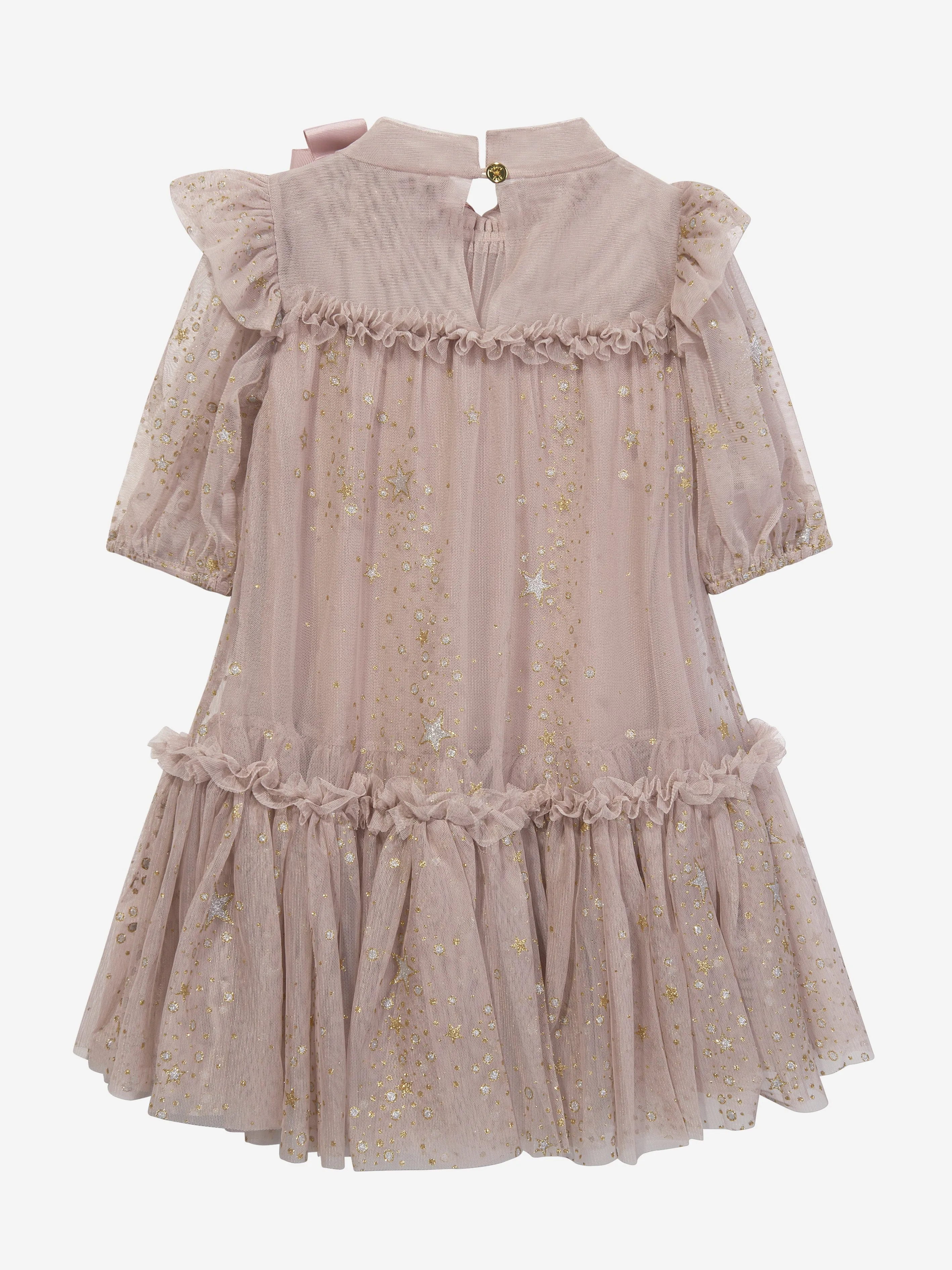 Angels Face Girls Myrtle Star Dress in Beige