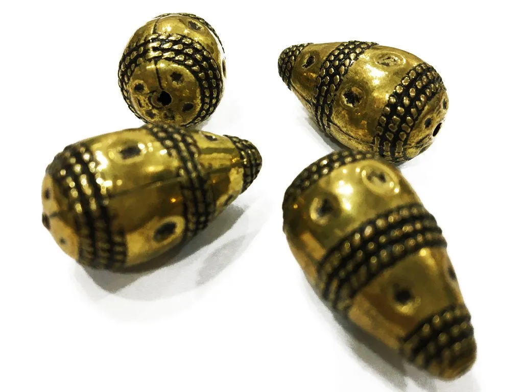 Antique Golden Drop Plastic Bead (27x15 mm)