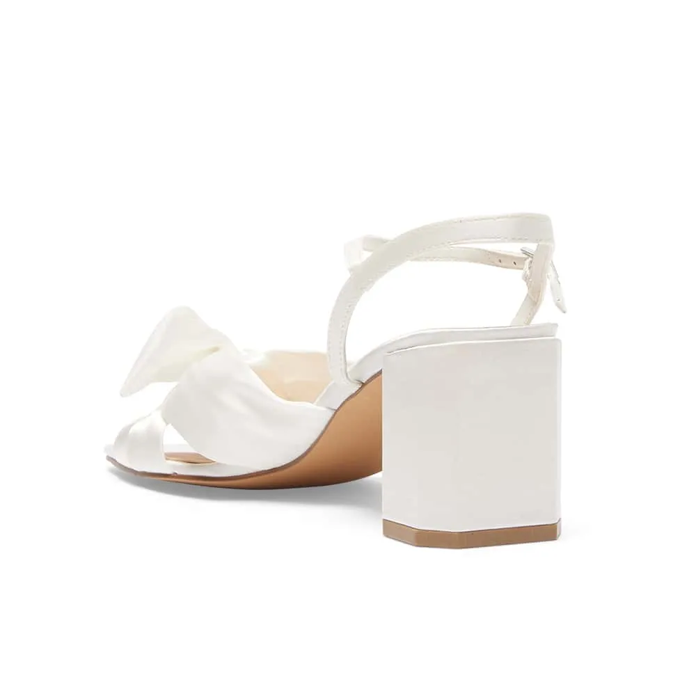 Aurora Heel in Ivory Satin