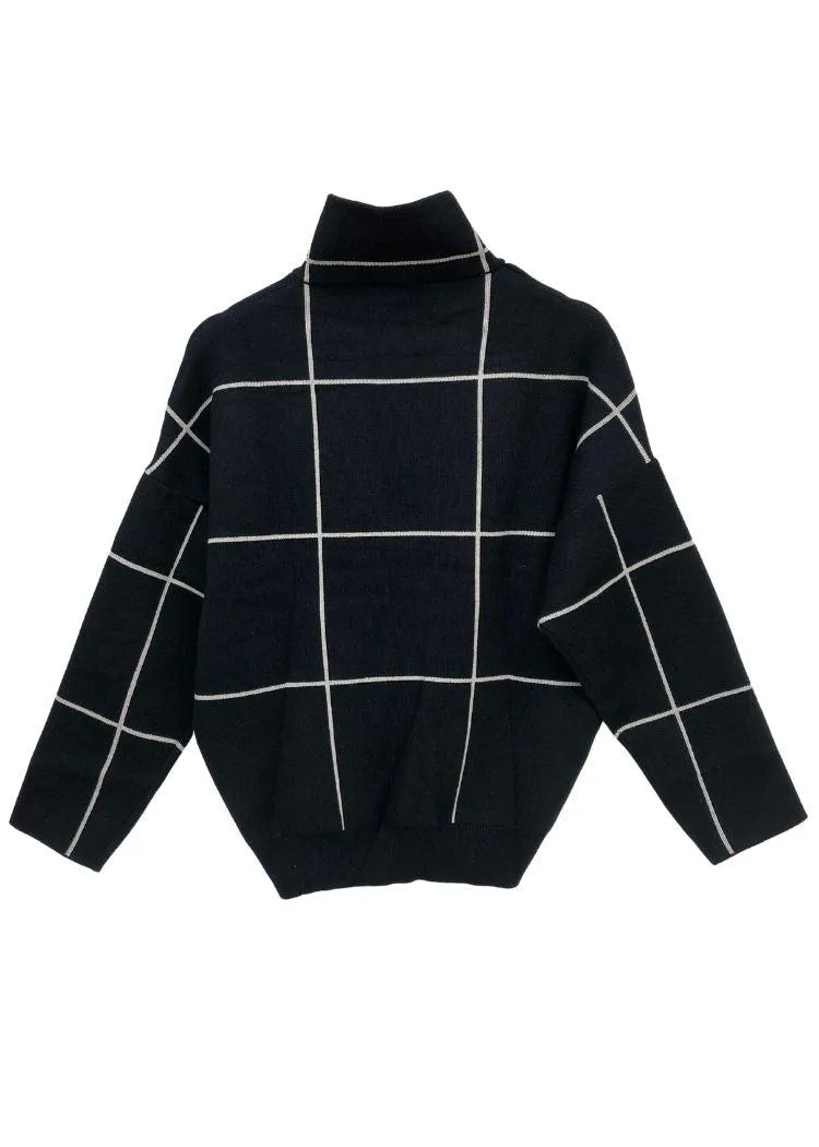 Avon Windowpane Mockneck Sweater-***FINAL SALE***