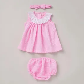 Baby girl Gingham "Broderie Anglaise" Dress Set (PK 6) D06546-b