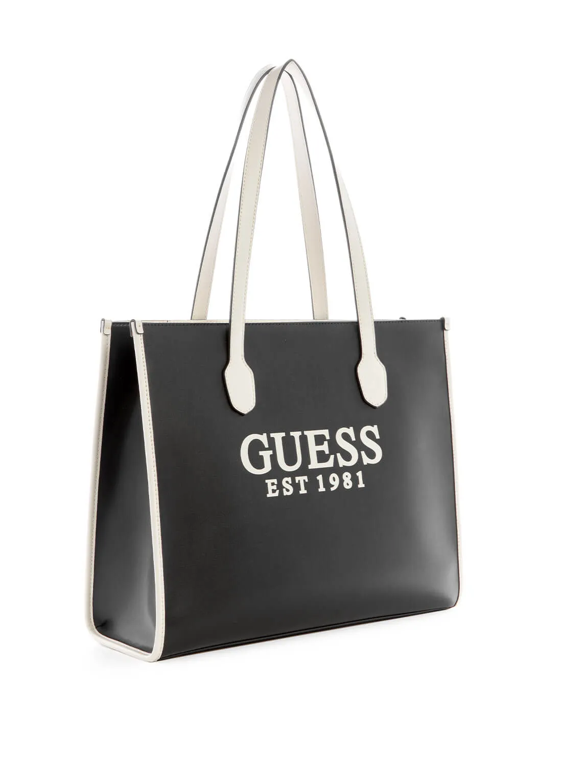 Black and White Logo Silvana Tote Bag