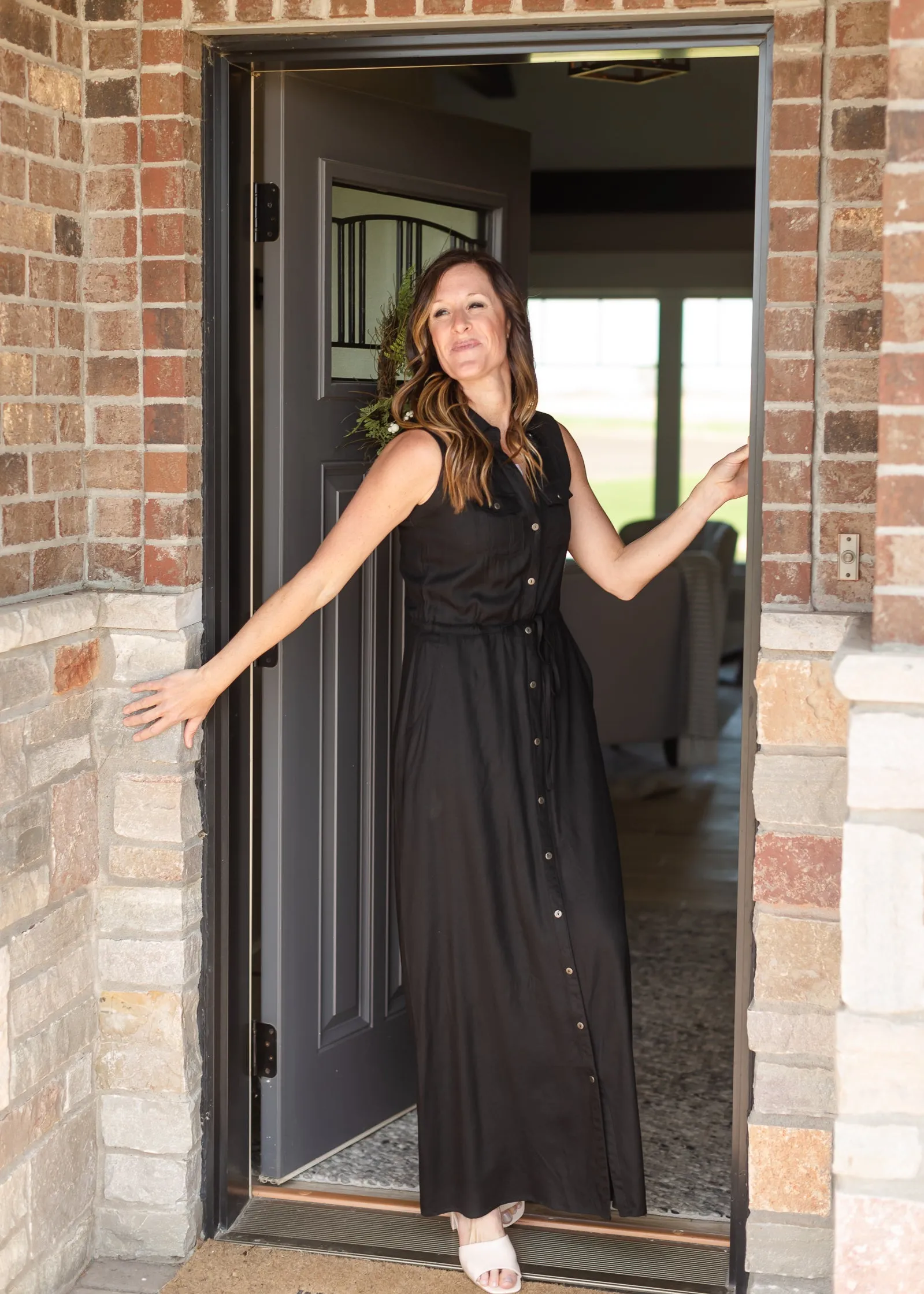 Black Button Up Maxi Dress - FINAL SALE