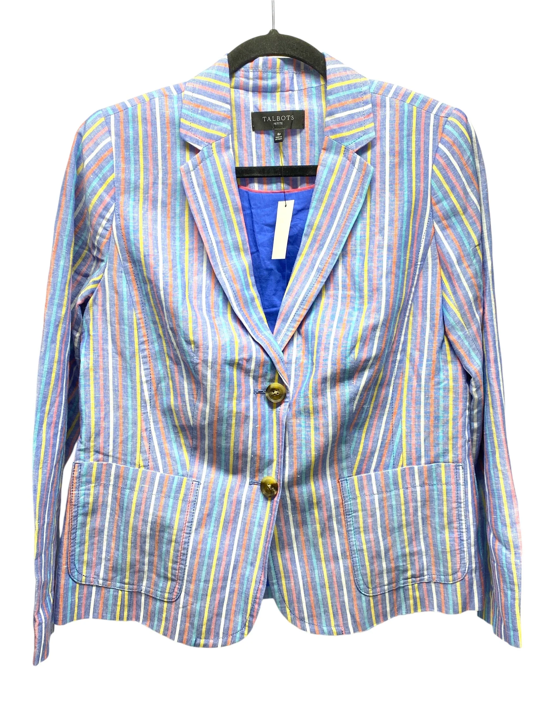 Blazer By Talbots In Striped Pattern, Size: 8petite