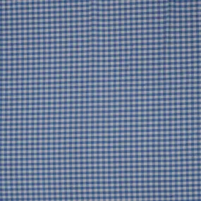 Blue and White Gingham 1/4" Cotton Blended Broadcloth