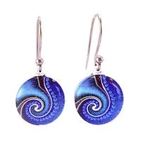 Blue Dot Wave Pendant & Earring Set