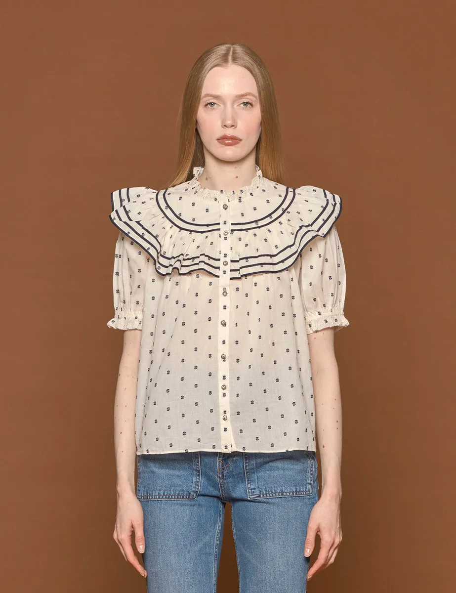 blusa wren eclipse dot ivory