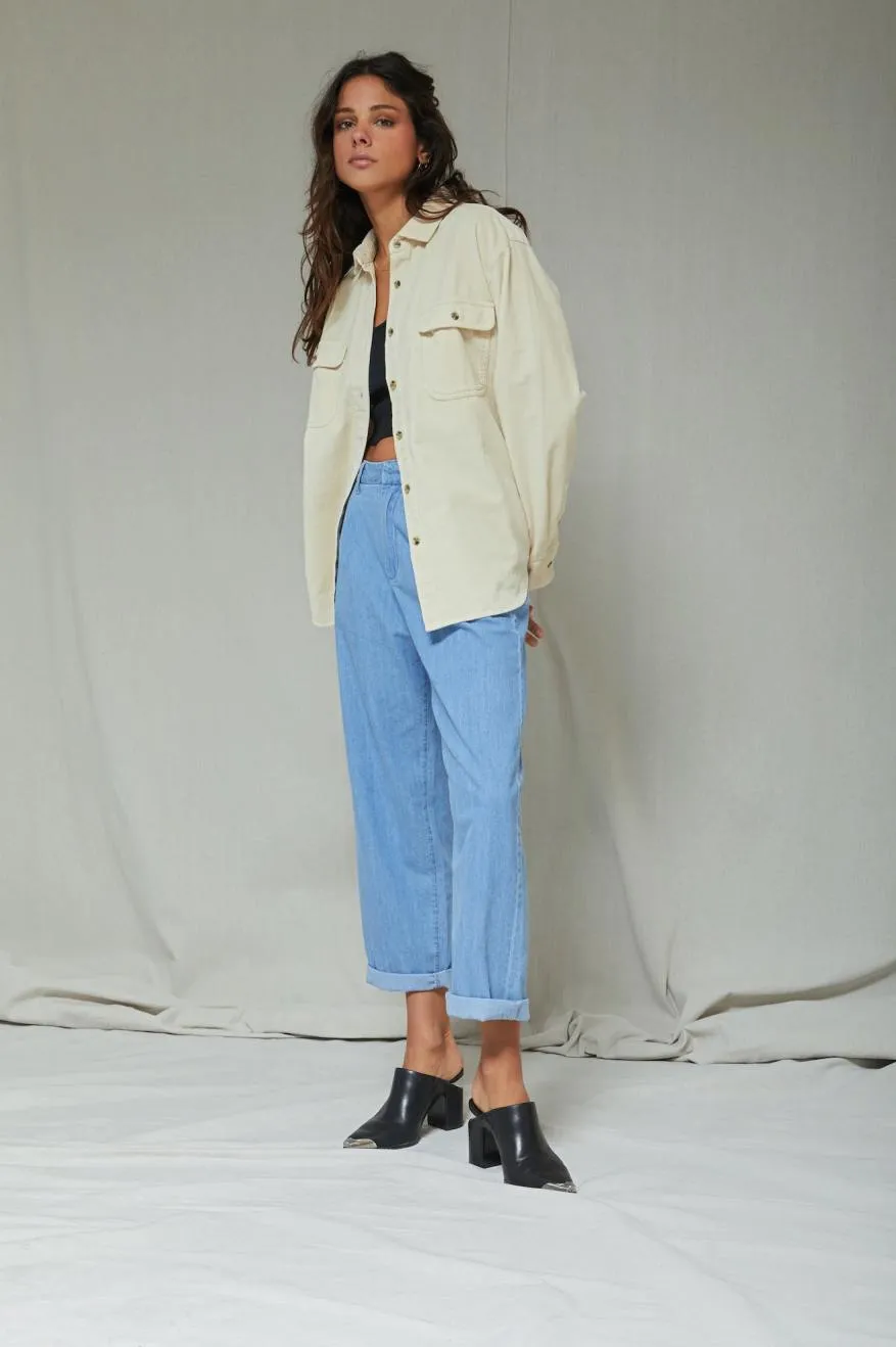 Bowery Boyfriend Corduroy Overshirt - Whitecap