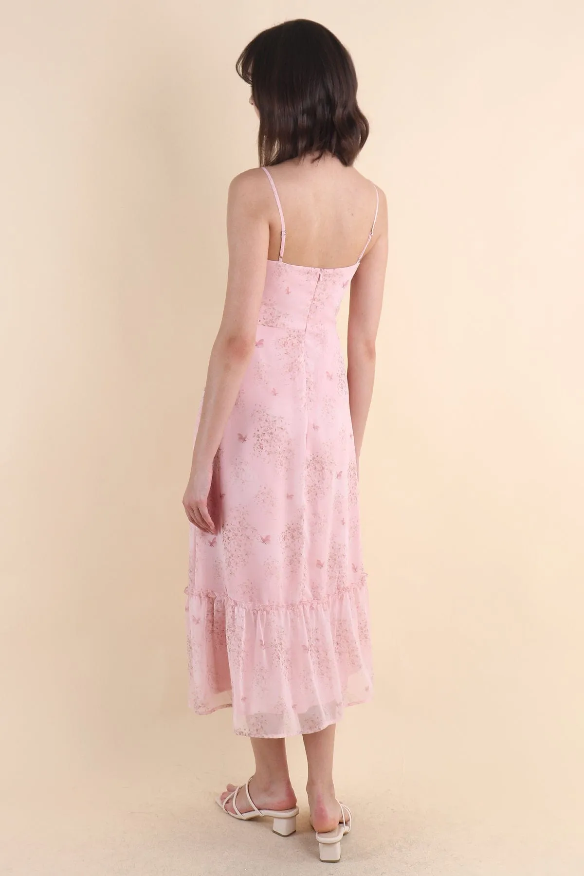 BRANT FLORAL RUCHED MAXI IN PINK