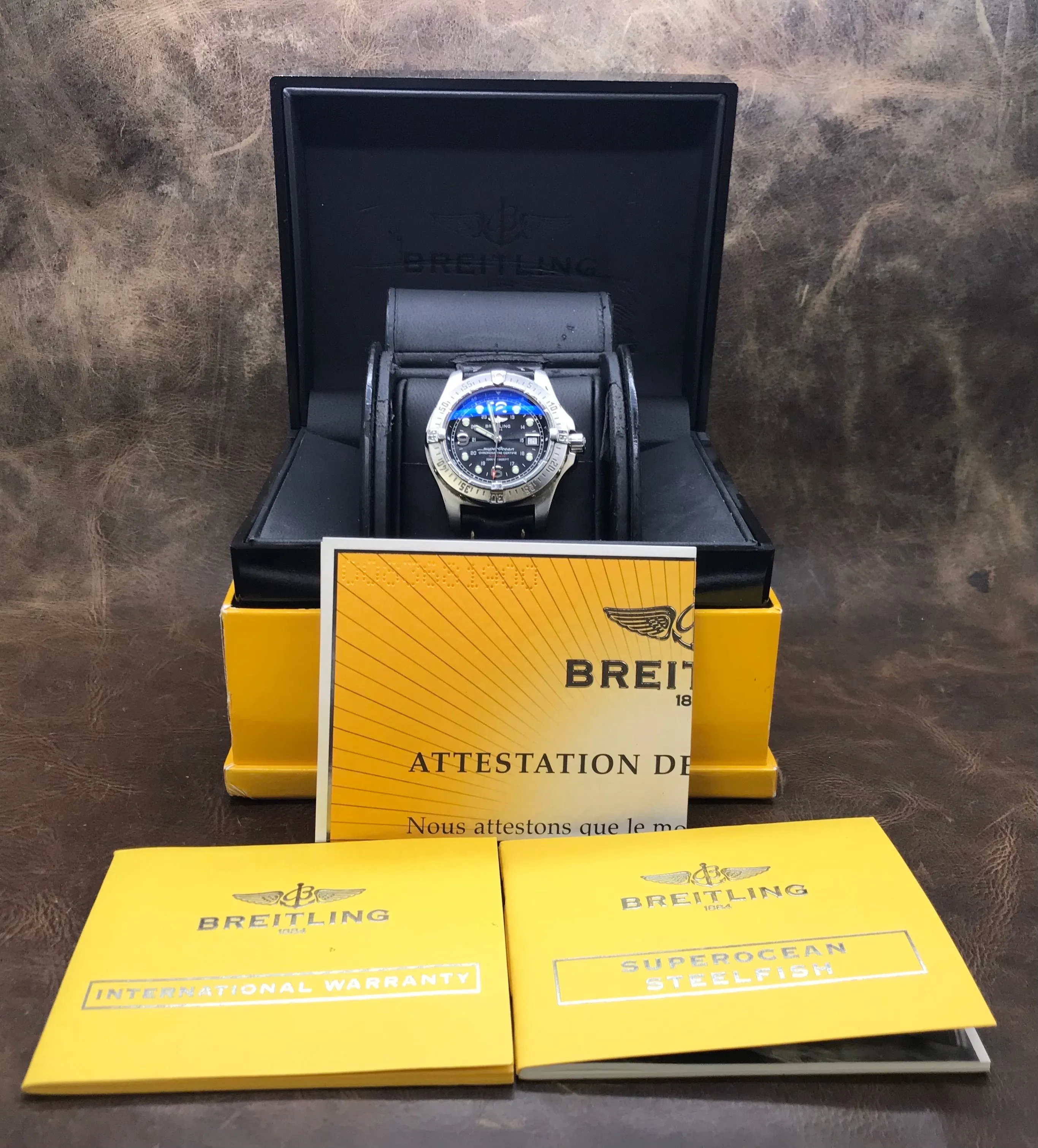 Breitling SuperOcean Steelfish A17390 Black Dial Automatic Men's Watch