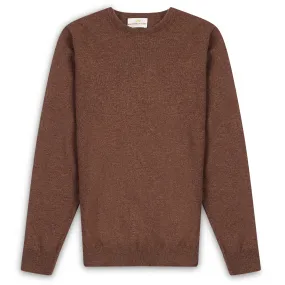 Burrows & Hare Scottish Lambs Wool Crew Neck Jumper - Mocha