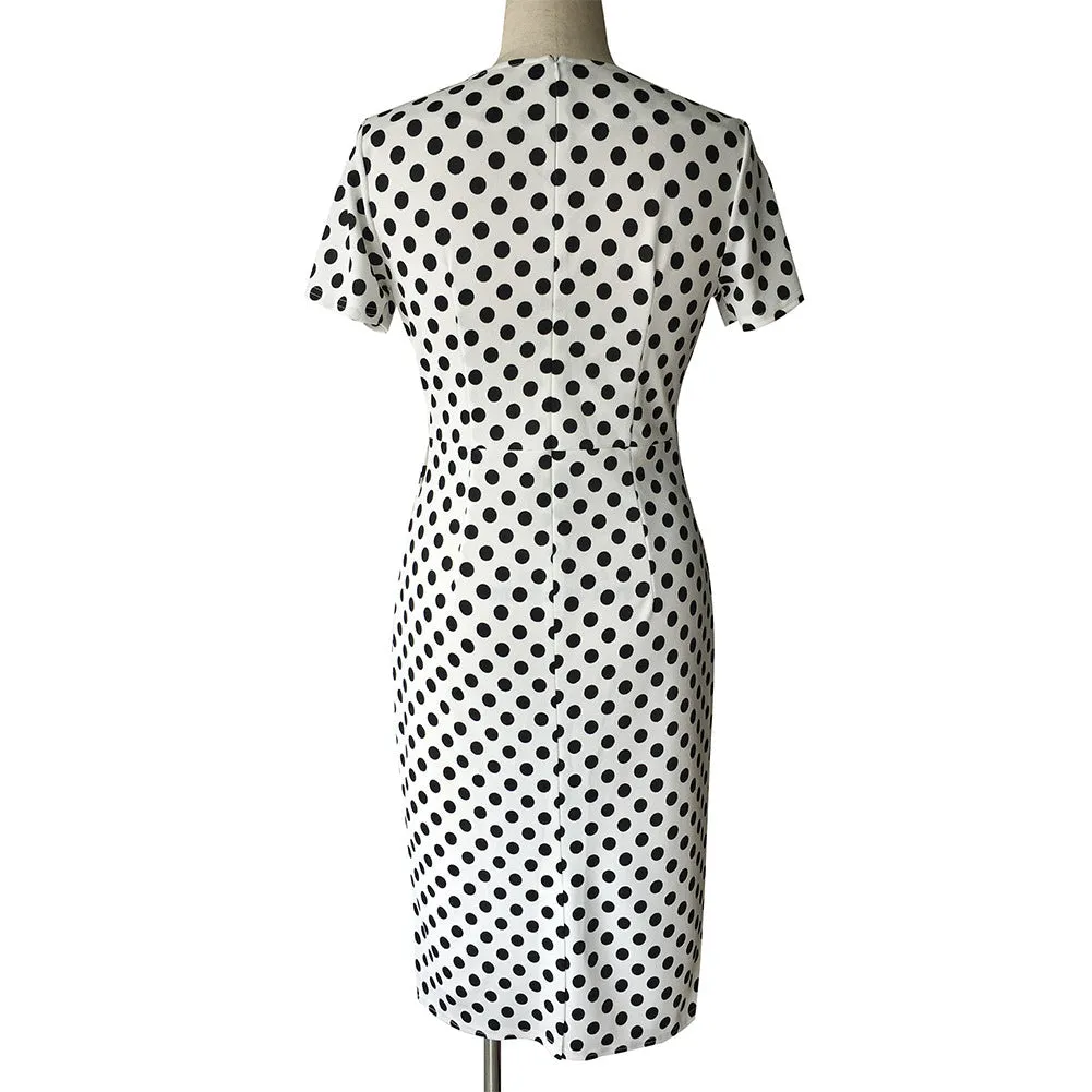 Call Me Maybe Satin Polka Dot Midi Dress