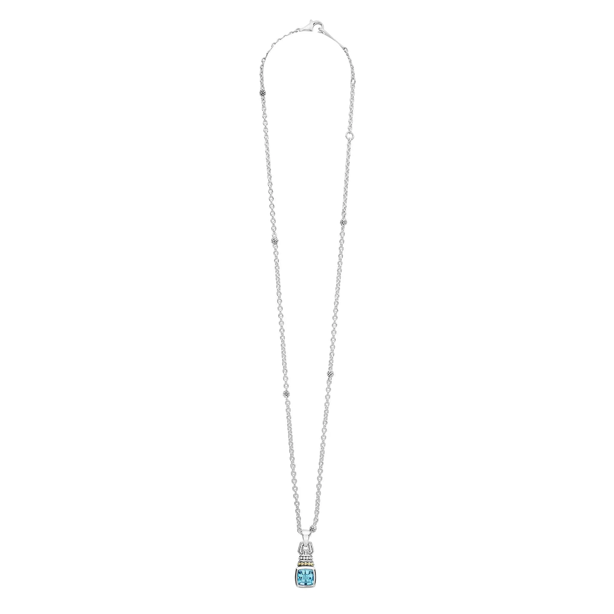 Caviar Color Swiss Blue Topaz Pendant Necklace