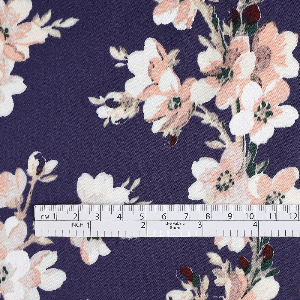 Cherryblossom Poly Satin - Dark Violet