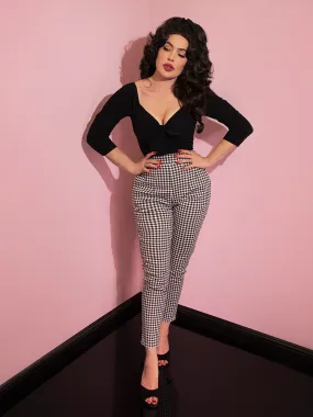 Cigarette Pants in Black Gingham - Vixen by Micheline Pitt