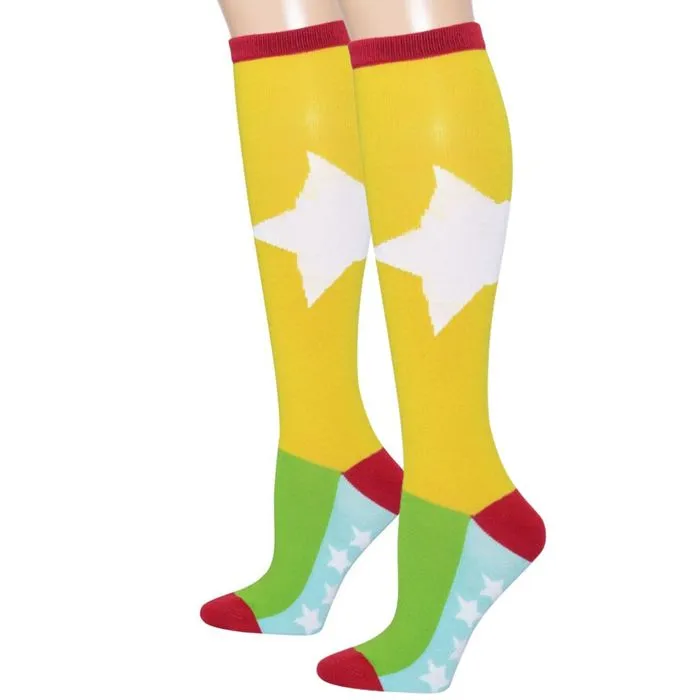 Color Block Star Knee Socks