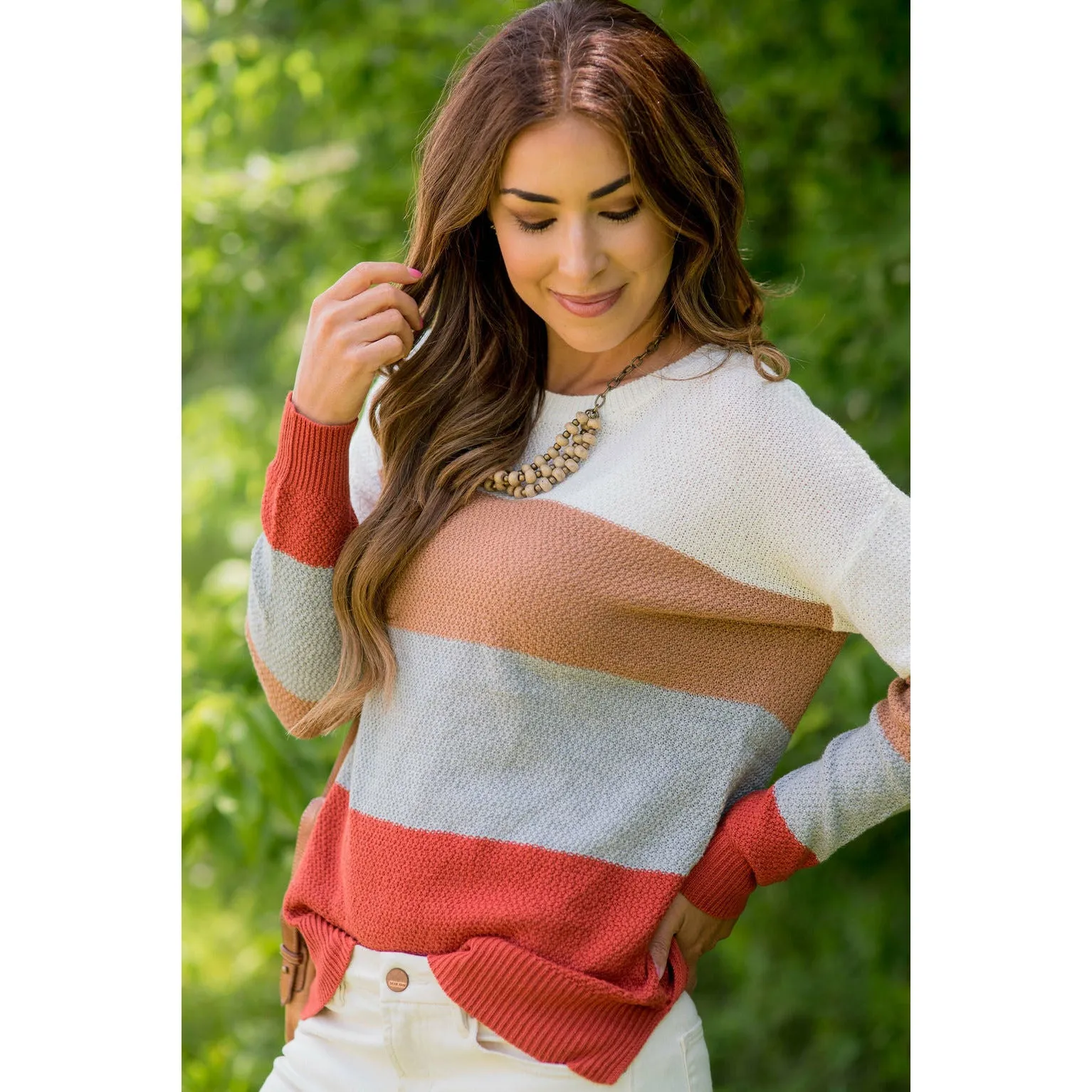 Color Blocked Lightweight Sweater